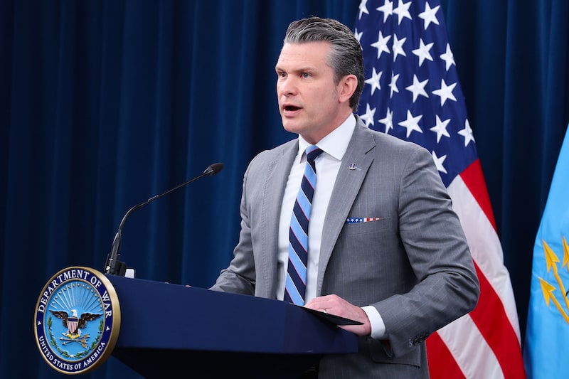 Pete Hegseth speaks during a briefing at the Pentagon on April 24. Pete Hegseth speaks during a briefing at the Pentagon on April 24.