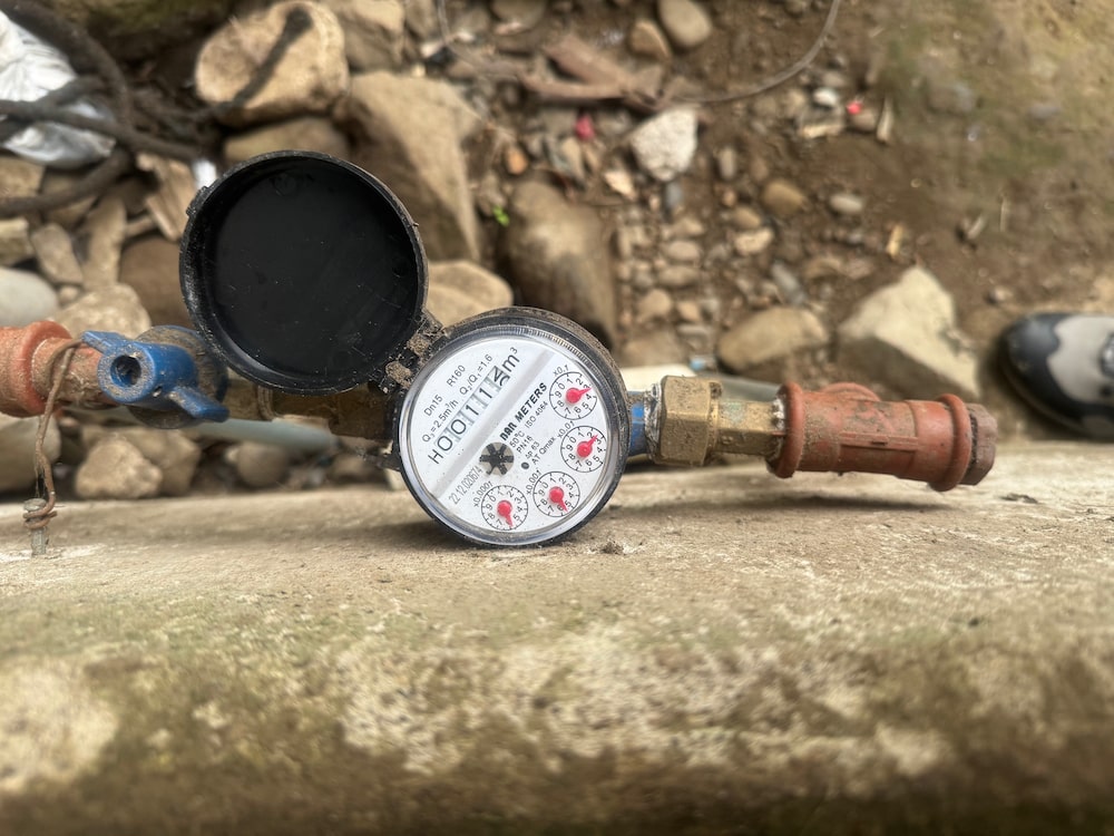 Un medidor de agua en la comunidad rural de Sandomo. Un medidor de agua en la comunidad rural de Sandomo.