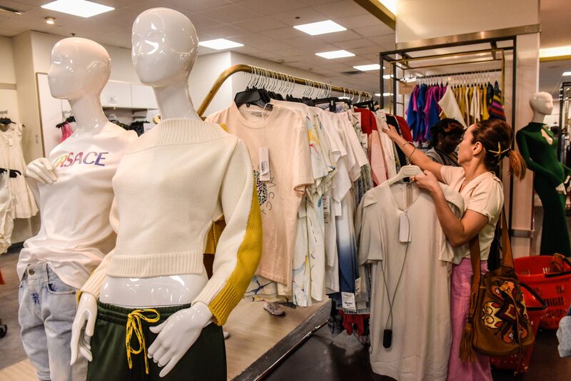 A customer during the grand re-opening of a Century 21 department store in New York, US, on Tuesday, May 16, 2023. A customer during the grand re-opening of a Century 21 department store in New York, US, on Tuesday, May 16, 2023.