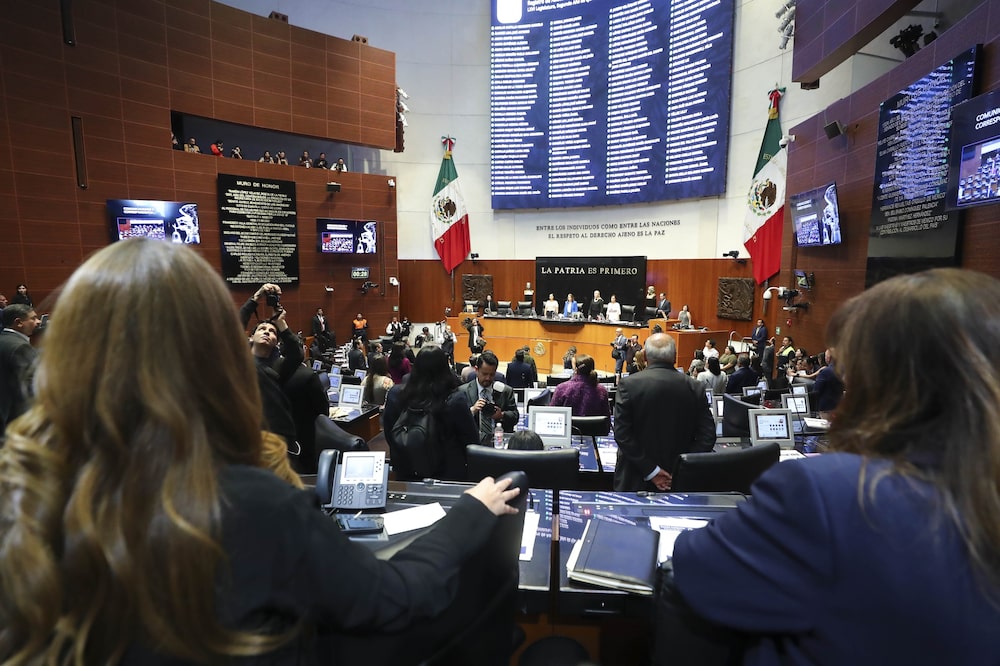 Pleno del Senado durante la sesión de aprobación de la Ley de Infraestructura, el martes 7 de abril de 2026, en Ciudad de México. Pleno del Senado durante la sesión de aprobación de la Ley de Infraestructura, el martes 7 de abril de 2026, en Ciudad de México.