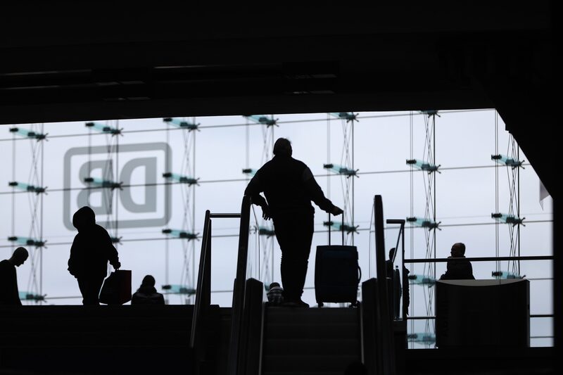 Commuters at Berlin Central Station. Commuters at Berlin Central Station.