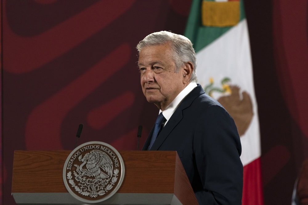 Andres Manuel Lopez Obrador, Mexico's president, speaks during a news conference in Mexico City, Mexico, on Tuesday, Aug 16, 2022. Andres Manuel Lopez Obrador, Mexico's president, speaks during a news conference in Mexico City, Mexico, on Tuesday, Aug 16, 2022.