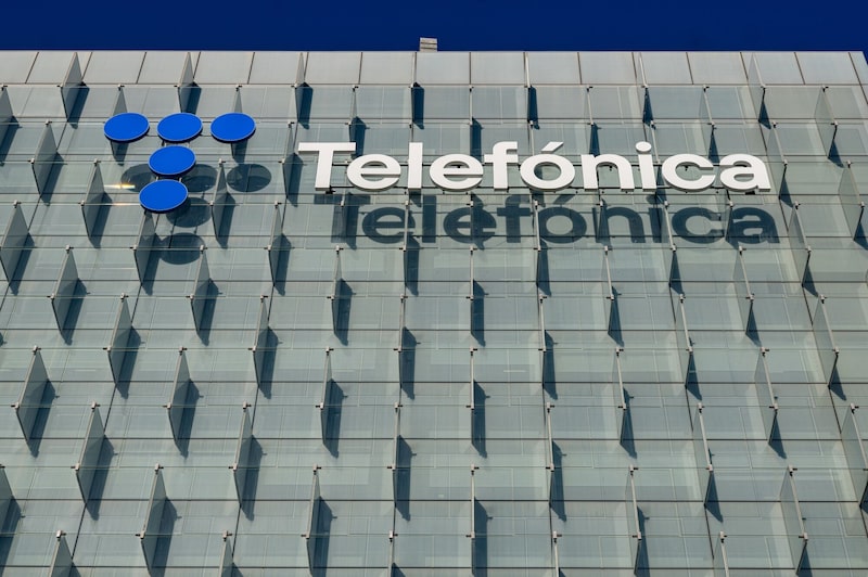 A Telefonica SA sign outside the company's headquarters in Madrid, Spain, on Thursday, Nov. 27, 2025. Telefónica, Spain’s largest telecommunications company by revenue, plans to eliminate 6,088 jobs in the country as part of a sweeping cost-cutting drive. Photographer: Emilio Parra Doiztua/Bloomberg A Telefonica SA sign outside the company's headquarters in Madrid, Spain, on Thursday, Nov. 27, 2025. Telefónica, Spain’s largest telecommunications company by revenue, plans to eliminate 6,088 jobs in the country as part of a sweeping cost-cutting drive. Photographer: Emilio Parra Doiztua/Bloomberg