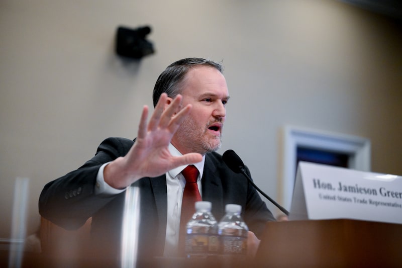 Jamieson Greer, US trade representative, during a House Appropriations Subcommittee on Commerce, Justice, Science, and Related Agencies hearing in Washington, DC, US, on Thursday, April 16, 2026. Greer is testifying on the agency's budget request. Photographer: Pete Kiehart/Bloomberg Jamieson Greer, US trade representative, during a House Appropriations Subcommittee on Commerce, Justice, Science, and Related Agencies hearing in Washington, DC, US, on Thursday, April 16, 2026. Greer is testifying on the agency's budget request. Photographer: Pete Kiehart/Bloomberg