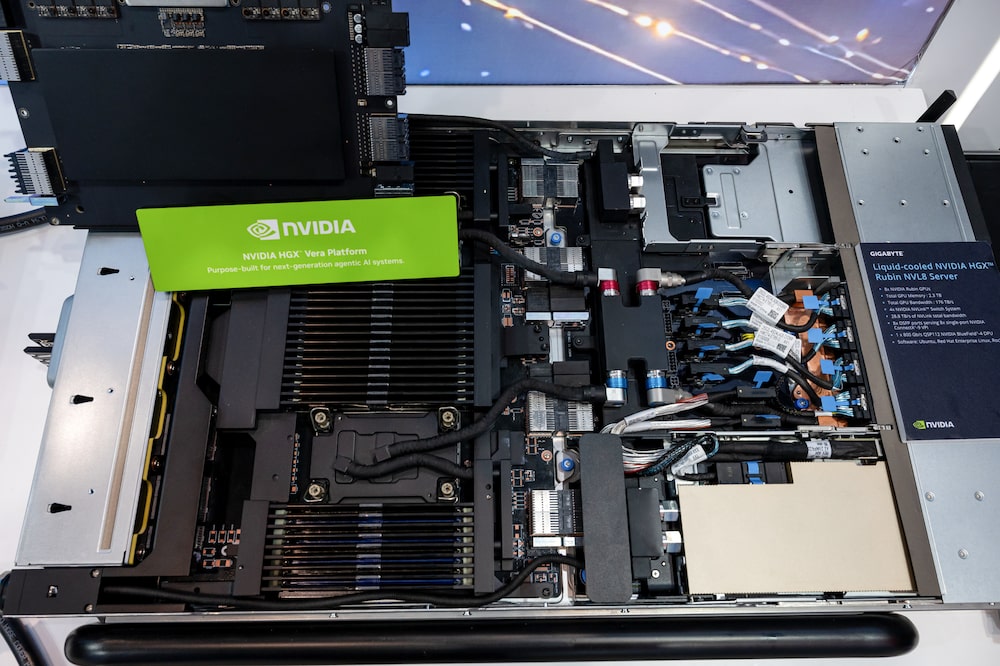 The Nvidia HGX Rubin NVL8 server displayed on the exhibition floor during the Nvidia GTC conference in San Jose, California, US, on Wednesday, March 18, 2026. Nvidia Corp. Chief Executive Officer Jensen Huang said the company is firing up manufacturing of H200 AI accelerators for customers in China, a sign of progress in the chipmaker's effort to reenter the vital market. Photographer: David Paul Morris/Bloomberg The Nvidia HGX Rubin NVL8 server displayed on the exhibition floor during the Nvidia GTC conference in San Jose, California, US, on Wednesday, March 18, 2026. Nvidia Corp. Chief Executive Officer Jensen Huang said the company is firing up manufacturing of H200 AI accelerators for customers in China, a sign of progress in the chipmaker's effort to reenter the vital market. Photographer: David Paul Morris/Bloomberg