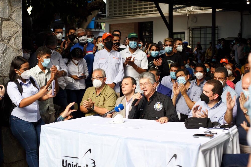 La Plataforma Unitaria de Venezuela anuncia su participación en las elecciones regionales y municipales en Caracas, Venezuela, el 31 de agosto de 2021. La Plataforma Unitaria de Venezuela anuncia su participación en las elecciones regionales y municipales en Caracas, Venezuela, el 31 de agosto de 2021.