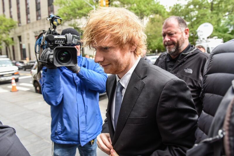 Ed Sheeran llega al tribunal federal de Nueva York el 3 de mayo. Ed Sheeran llega al tribunal federal de Nueva York el 3 de mayo.