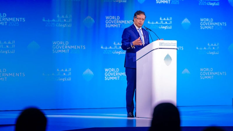 El presidente Gustavo Petro interviene en la Cumbre Mundial de Gobiernos 2025 en Dubái. El presidente Gustavo Petro interviene en la Cumbre Mundial de Gobiernos 2025 en Dubái.