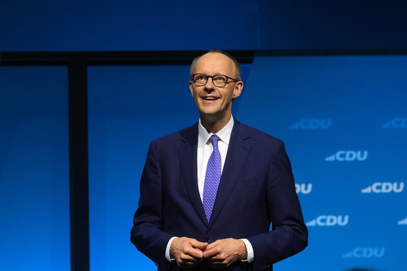 Friedrich Merz, leader of the Christian Democratic Union (CDU), during a general election campaign rally in Berlin, Germany, on Thursday, Feb. 20, 2025. Germany holds a national election on Sunday. Photographer: Krisztian Bocsi/Bloomberg Friedrich Merz, leader of the Christian Democratic Union (CDU), during a general election campaign rally in Berlin, Germany, on Thursday, Feb. 20, 2025. Germany holds a national election on Sunday. Photographer: Krisztian Bocsi/Bloomberg