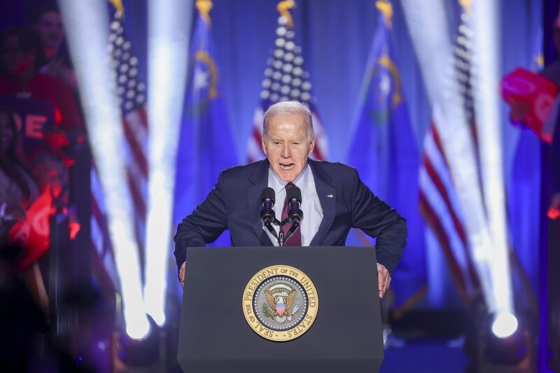 El presidente de EE UU, Joe Biden, durante un acto de campaña en el Pearson Community Center de Las Vegas, Nevada (EE UU), el domingo 4 de febrero de 2024. El presidente de EE UU, Joe Biden, durante un acto de campaña en el Pearson Community Center de Las Vegas, Nevada (EE UU), el domingo 4 de febrero de 2024.