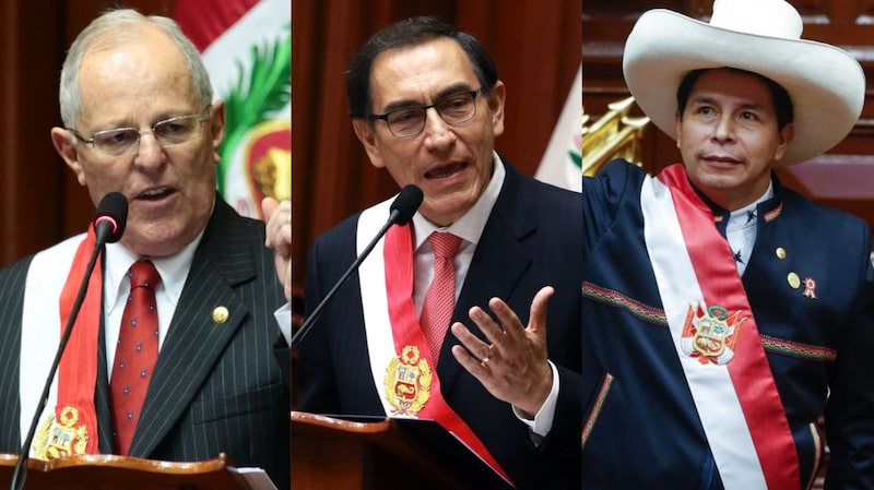 De izquierda a derecha: Pedro Pablo Kuczynski, Martín Vizcarra, Pedro Castillo De izquierda a derecha: Pedro Pablo Kuczynski, Martín Vizcarra, Pedro Castillo
