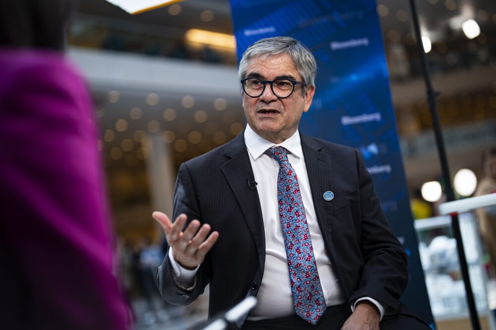 Mario Marcel, ministro de Hacienda de Chile, habla durante una entrevista con Bloomberg Television en Washington, DC, EE.UU., el jueves 13 de abril de 2023. Mario Marcel, ministro de Hacienda de Chile, habla durante una entrevista con Bloomberg Television en Washington, DC, EE.UU., el jueves 13 de abril de 2023.