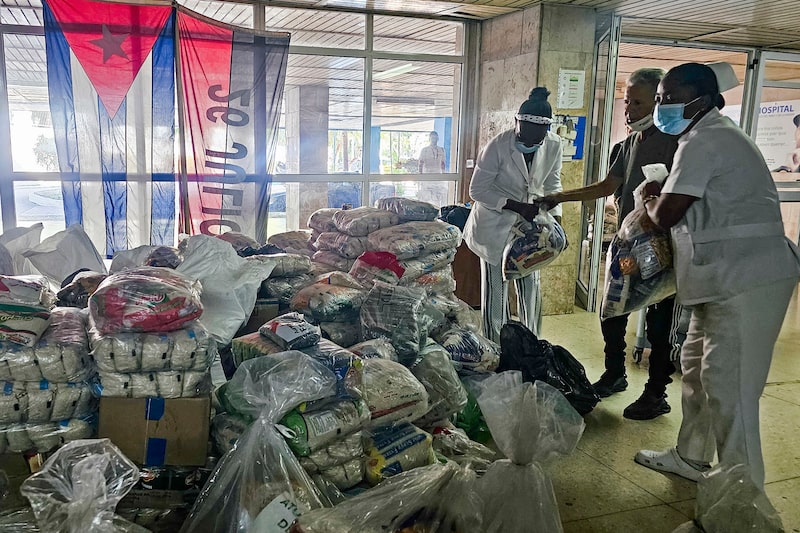 Aid brought by the Nuestra America flotilla from Mexico is classified at the William Soler Pediatric Cardiocenter in Havana on March 25, 2026. (Photo by Lisandra COTS / AFP via Getty Images) Aid brought by the Nuestra America flotilla from Mexico is classified at the William Soler Pediatric Cardiocenter in Havana on March 25, 2026. (Photo by Lisandra COTS / AFP via Getty Images)