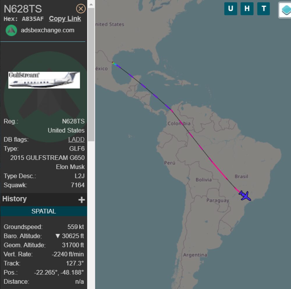 Fuente: Adsbexchange Fuente: Adsbexchange