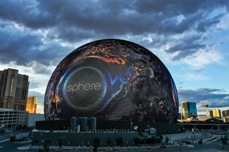 A Sphere, em Las Vegas, busca oferecer uma experiência imersiva em shows ao vivo (Foto: Tayfun Coskun/Anadolu Agency via Getty Images) A Sphere, em Las Vegas, busca oferecer uma experiência imersiva em shows ao vivo (Foto: Tayfun Coskun/Anadolu Agency via Getty Images)
