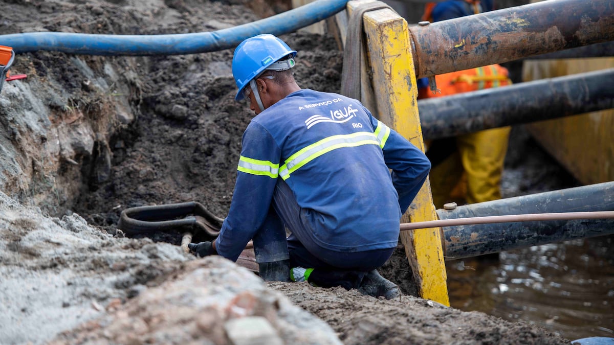 Obras de infraestrutura de saneamento da Iguá na capital fluminense. (Foto: Empresa/Divulgação)