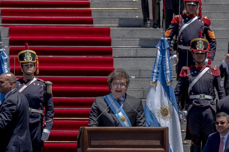 Javier Milei, novo presidente da Argentina, na cerimônia de posse no último domingo (10) em Buenos Aires Javier Milei, novo presidente da Argentina, na cerimônia de posse no último domingo (10) em Buenos Aires