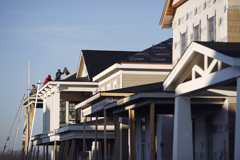 Homes under construction in Louisville, Kentucky, US. Photographer: Luke Sharrett/Bloomberg Homes under construction in Louisville, Kentucky, US. Photographer: Luke Sharrett/Bloomberg
