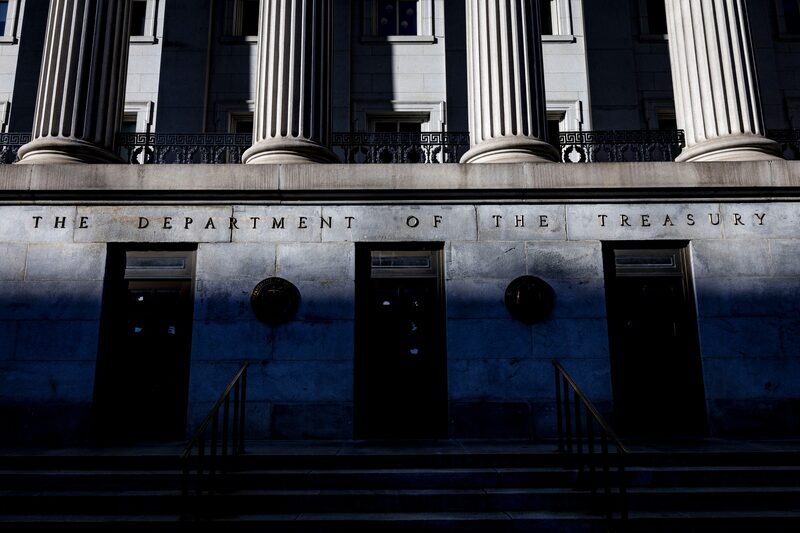 El edificio del Tesoro de EE. UU. en Washington. Fotógrafo: Samuel Corum/Bloomberg El edificio del Tesoro de EE. UU. en Washington. Fotógrafo: Samuel Corum/Bloomberg