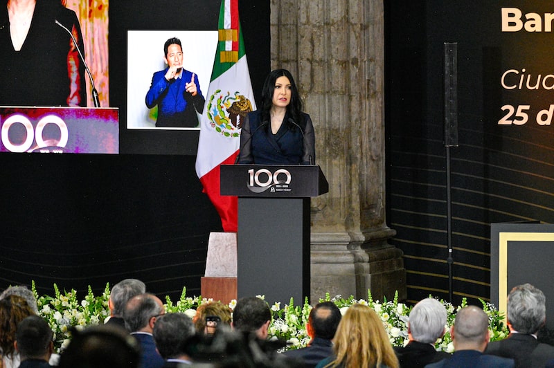 Victoria Rodríguez Ceja, gobernadora de Banxico, durante el evento conmemorativo de los 100 años de la fundación de Banxico, en Ciudad de México el 25 de agosto de 2025. Victoria Rodríguez Ceja, gobernadora de Banxico, durante el evento conmemorativo de los 100 años de la fundación de Banxico, en Ciudad de México el 25 de agosto de 2025.