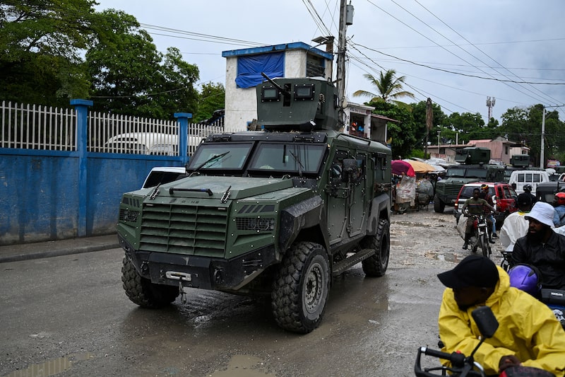 Salvadoran special forces drive down a street in armored vehicles in Port-au-Prince on October 26, 2026. El Salvador has deployed special forces to Haiti after four of its soldiers serving in a UN-backed force in the Caribbean nation went missing following a gang ambush, officials said. Salvadoran special forces drive down a street in armored vehicles in Port-au-Prince on October 26, 2026. El Salvador has deployed special forces to Haiti after four of its soldiers serving in a UN-backed force in the Caribbean nation went missing following a gang ambush, officials said.