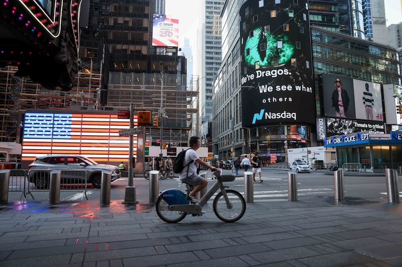 El Nasdaq MarketSite en Nueva York. Fotógrafo: Michael Nagle/Bloomberg. El Nasdaq MarketSite en Nueva York. Fotógrafo: Michael Nagle/Bloomberg.