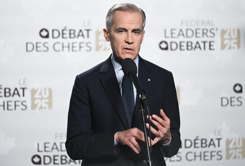Mark Carney, tras un debate de líderes federales en Montreal.
Fotógrafo: Graham Hughes/Bloomberg Mark Carney, tras un debate de líderes federales en Montreal.
Fotógrafo: Graham Hughes/Bloomberg