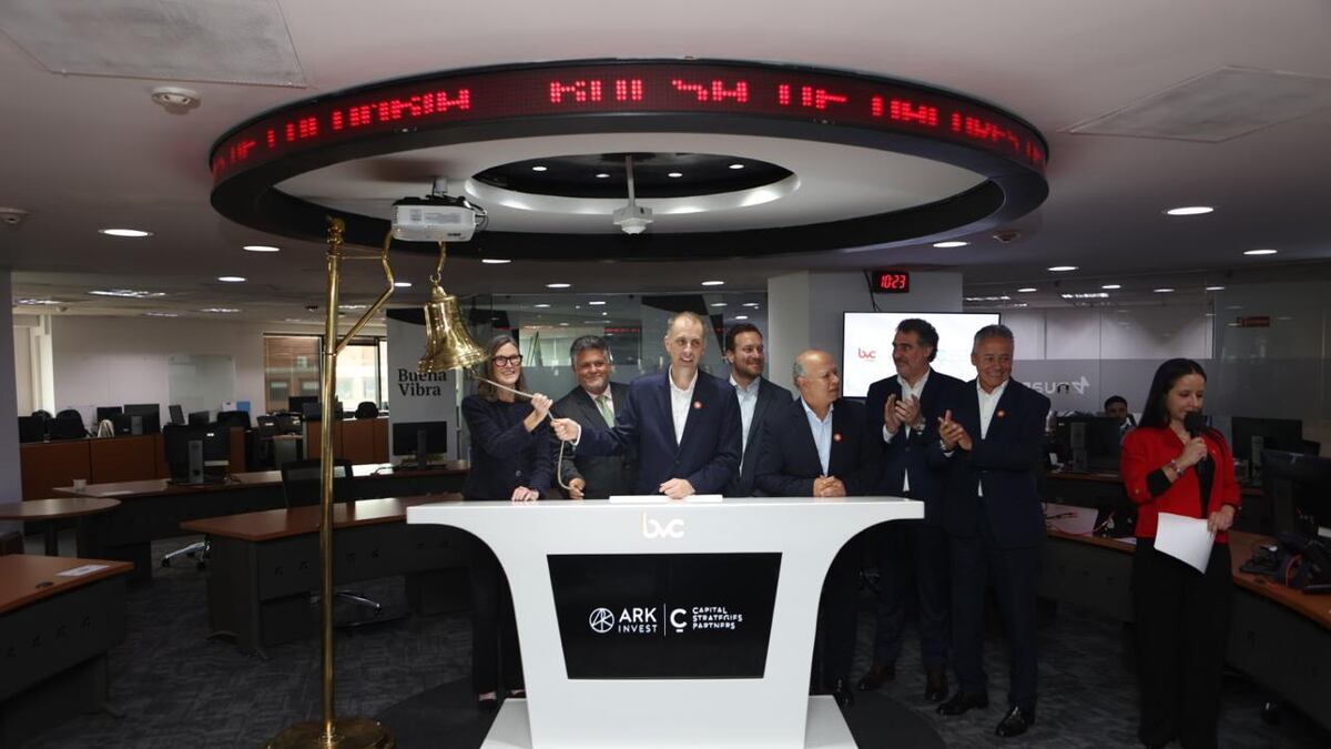 Lançamento dos ETFs da ARK Invest, de Cathie Wood, na Bolsa de Valores da Colômbia.
