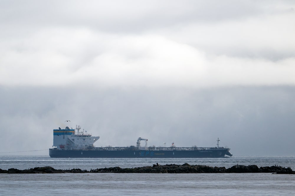An oil tanker, sails out towards the Pacific Ocean on the Strait of Juan de Fuca near Victoria, British Columbia, Canada, on Monday, Oct. 5, 2026. Canadian crude shipments are bypassing a pit stop off the California coast and heading straight to Asia as skyrocketing shipping rates make the detour less economical and the nations oil producers look to reduce dependence on the US during an ongoing trade war. Photographer: James MacDonald/Bloomberg An oil tanker, sails out towards the Pacific Ocean on the Strait of Juan de Fuca near Victoria, British Columbia, Canada, on Monday, Oct. 5, 2026. Canadian crude shipments are bypassing a pit stop off the California coast and heading straight to Asia as skyrocketing shipping rates make the detour less economical and the nations oil producers look to reduce dependence on the US during an ongoing trade war. Photographer: James MacDonald/Bloomberg