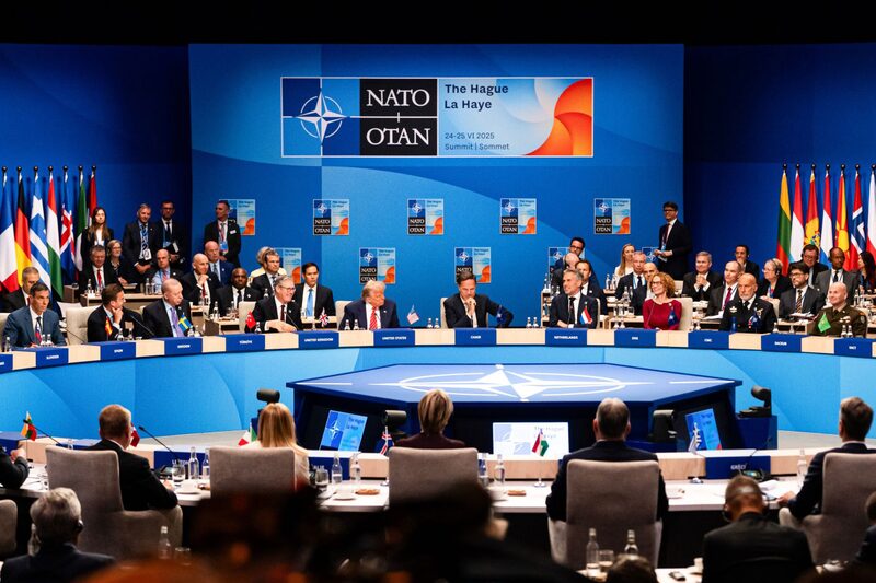 World leaders during a NATO plenary meeting on June 25. World leaders during a NATO plenary meeting on June 25.