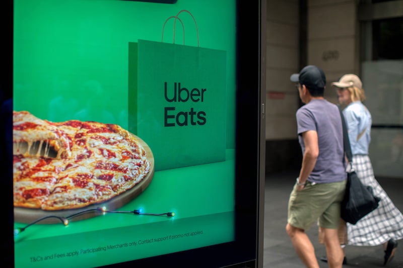 An Uber Eats advertisement in Sydney An Uber Eats advertisement in Sydney