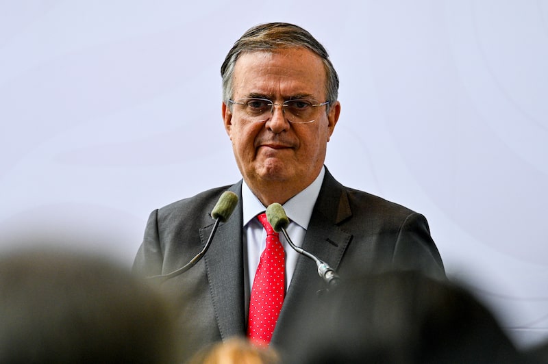 Marcelo Ebrard, secretario de Economía, durante una conferencia de prensa en Ciudad de México el 1 de julio de 2026 Marcelo Ebrard, secretario de Economía, durante una conferencia de prensa en Ciudad de México el 1 de julio de 2026