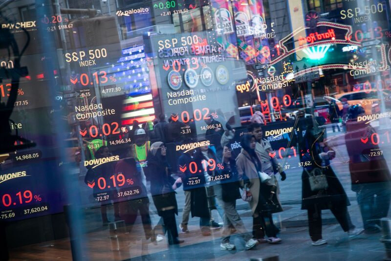 Información bursátil en el Nasdaq MarketSite de Nueva York. Información bursátil en el Nasdaq MarketSite de Nueva York.