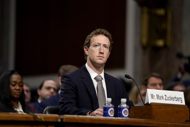 Mark Zuckerberg, chief executive officer of Meta Platforms Inc., during a Senate Judiciary Committee hearing in Washington, DC, US, on Wednesday, Jan. 31, 2024. Congress has increasingly scrutinized social media platforms as growing evidence suggests that excessive use and the proliferation of harmful content may be damaging young people's mental health. Photographer: Kent Nishimura/Bloomberg Mark Zuckerberg, chief executive officer of Meta Platforms Inc., during a Senate Judiciary Committee hearing in Washington, DC, US, on Wednesday, Jan. 31, 2024. Congress has increasingly scrutinized social media platforms as growing evidence suggests that excessive use and the proliferation of harmful content may be damaging young people's mental health. Photographer: Kent Nishimura/Bloomberg