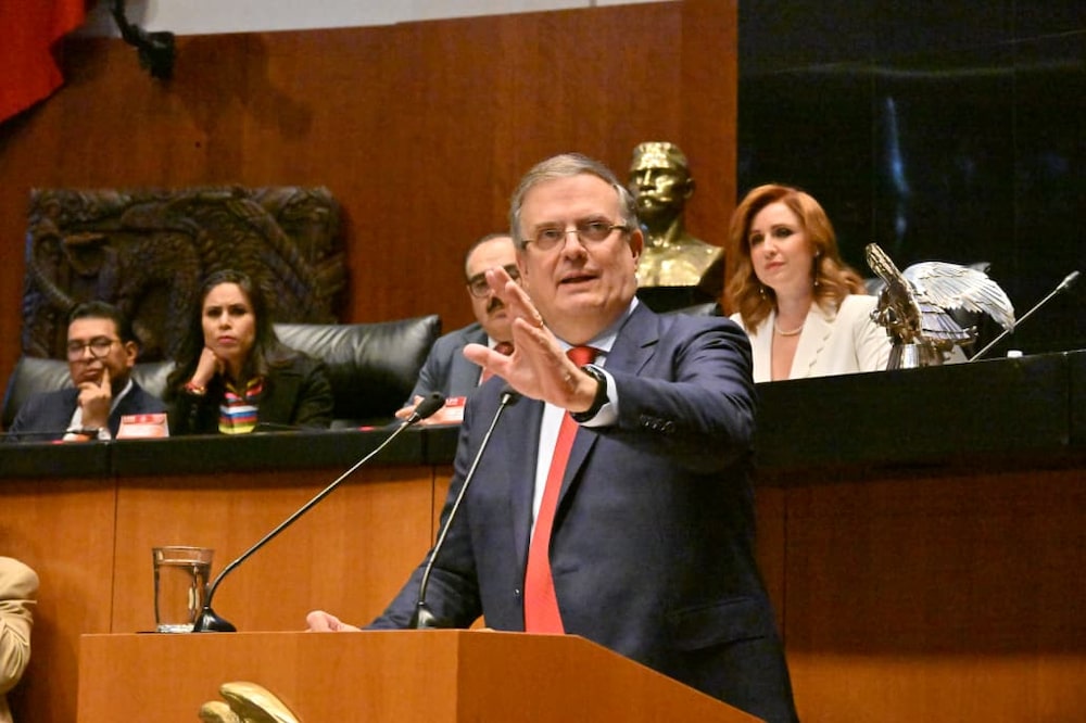 Marcelo Ebrard, secretario de Economía, durante una comparecencia ante el Pleno del Senado, el miércoles 15 de octubre de 2025. Marcelo Ebrard, secretario de Economía, durante una comparecencia ante el Pleno del Senado, el miércoles 15 de octubre de 2025.