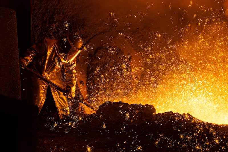 A steel mill in Germany. A steel mill in Germany.