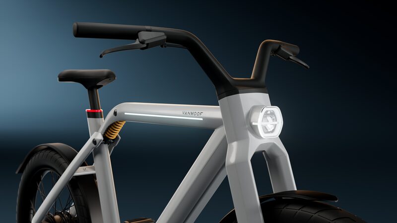 Una representación del modelo de alta velocidad de VanMoof llamado V. Fuente: VanMoof Una representación del modelo de alta velocidad de VanMoof llamado V. Fuente: VanMoof