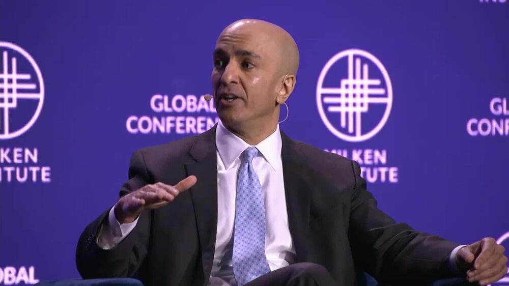 El presidente del Banco de la Reserva Federal de Minneapolis, Neel Kashkari, dijo que las tasas probablemente se mantendrán durante un período prolongado. Habló en la Conferencia Global del Instituto Milken. El presidente del Banco de la Reserva Federal de Minneapolis, Neel Kashkari, dijo que las tasas probablemente se mantendrán durante un período prolongado. Habló en la Conferencia Global del Instituto Milken.