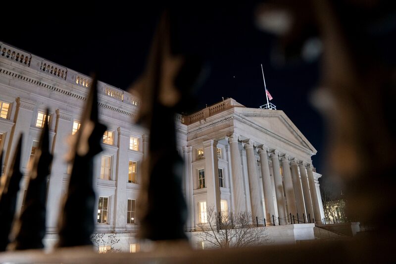 El edificio del Tesoro de Estados Unidos en Washington, DC. Fotógrafo: Stefani Reynolds/Bloomberg. El edificio del Tesoro de Estados Unidos en Washington, DC. Fotógrafo: Stefani Reynolds/Bloomberg.