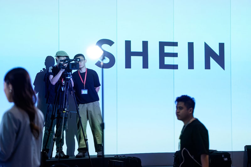 Shein signage displayed ahead of the companys listing ceremony at the Hong Kong Stock Exchange. Shein signage displayed ahead of the companys listing ceremony at the Hong Kong Stock Exchange.