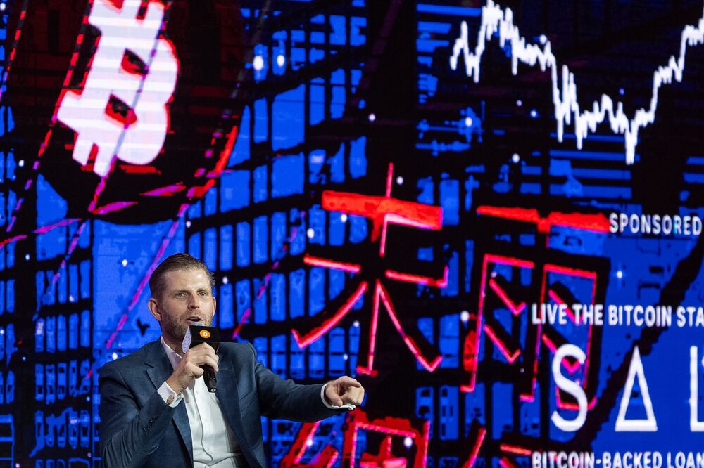 Eric Trump durante la conferencia Bitcoin Asia en Hong Kong.Fotógrafo: Chan Long Hei/Bloomberg Eric Trump durante la conferencia Bitcoin Asia en Hong Kong.Fotógrafo: Chan Long Hei/Bloomberg