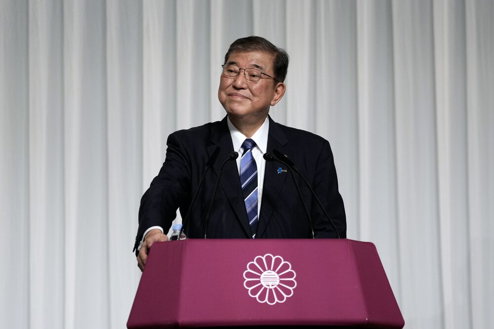 Ishiba habla en una rueda de prensa tras ganar las elecciones a la dirección del partido. Ishiba habla en una rueda de prensa tras ganar las elecciones a la dirección del partido.