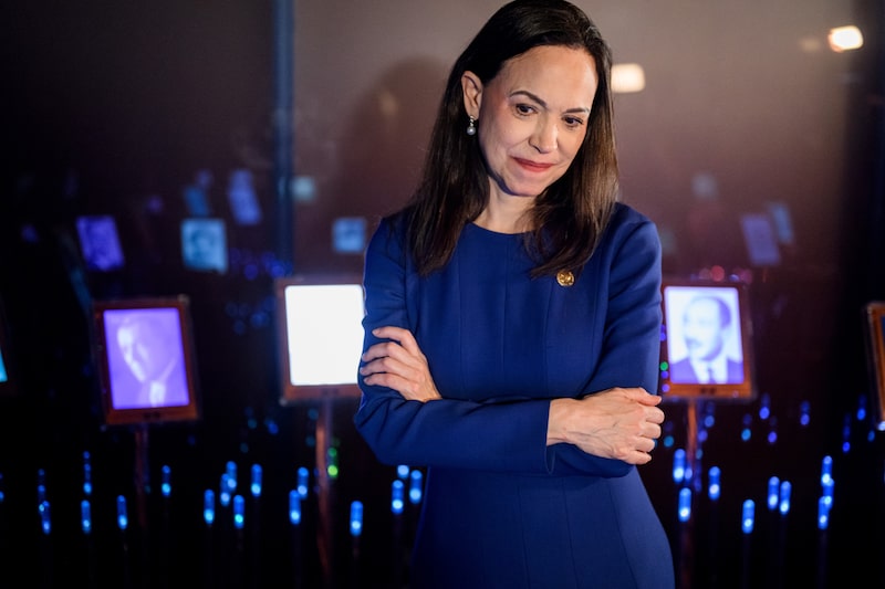 María Corina Machado, Premio Nobel de la Paz 2025. Fotógrafo: Naina Helén Jåma/Bloomberg. María Corina Machado, Premio Nobel de la Paz 2025. Fotógrafo: Naina Helén Jåma/Bloomberg.