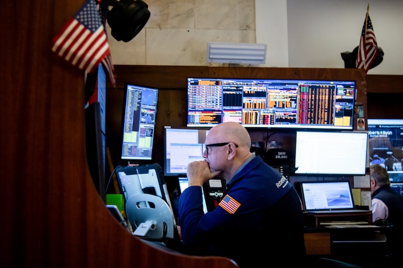 Traders work on the floor of the New York Stock Exchange (NYSE) in New York, US, on Thursday, April 10, 2025. Risk appetites vanished on Wall Street after the biggest burst of buying in years, with stocks falling even after subdued inflation data extended a bounce in Treasuries. Photographer: Michael Nagle/Bloomberg Traders work on the floor of the New York Stock Exchange (NYSE) in New York, US, on Thursday, April 10, 2025. Risk appetites vanished on Wall Street after the biggest burst of buying in years, with stocks falling even after subdued inflation data extended a bounce in Treasuries. Photographer: Michael Nagle/Bloomberg