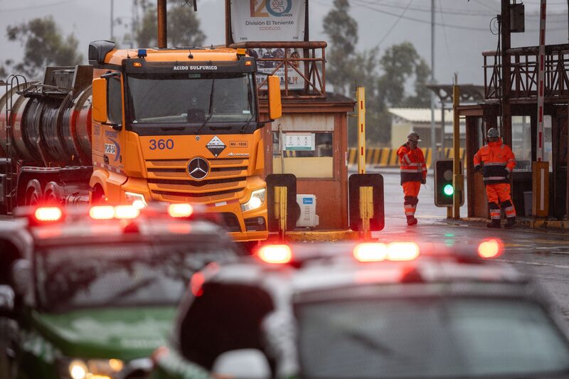 La entrada a la mina El Teniente cerca de Rancagua, Región de O'Higgins, Chile, el 1 de agosto. Foto: Raul Bravo/AFP/Getty Images La entrada a la mina El Teniente cerca de Rancagua, Región de O'Higgins, Chile, el 1 de agosto. Foto: Raul Bravo/AFP/Getty Images