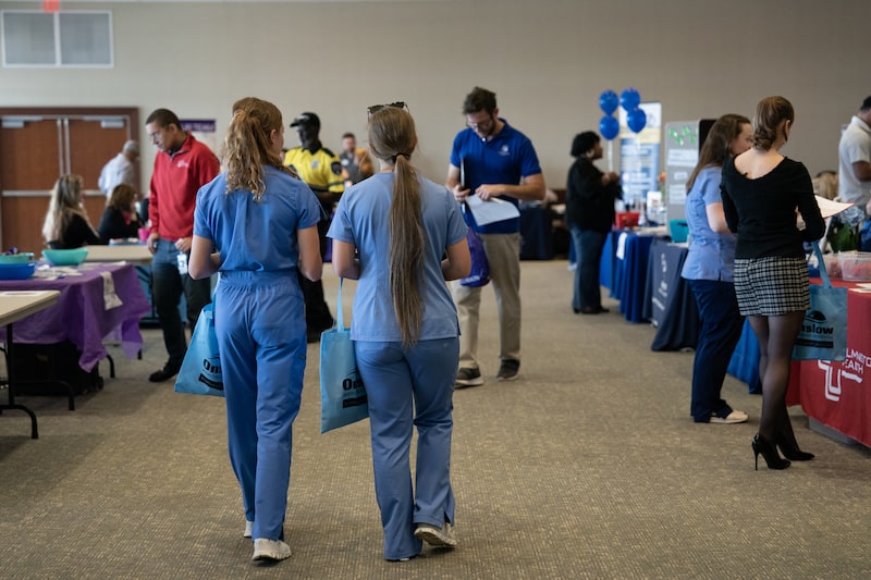 Jobseekers At A Healthcare Career Fair Ahead Of Jobless Claims Jobseekers At A Healthcare Career Fair Ahead Of Jobless Claims