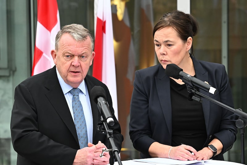 Lars Lokke Rasmussen, Denmark's foreign minister, left, and Vivian Motzfeldt, Greenland's foreign minister, speak to members of the media at the Danish Embassy following a meeting at the White House in Washington, DC, US, on Wednesday, Jan. 14, 2026. Danish Foreign Minister Lars Lokke Rasmussen said a "fundamental disagreement" remained after a meeting of top diplomats in Washington, while announcing an agreement to form a high-level working group on Greenland amid threats of a US takeover. Photographer: Graeme Sloan/Bloomberg Lars Lokke Rasmussen, Denmark's foreign minister, left, and Vivian Motzfeldt, Greenland's foreign minister, speak to members of the media at the Danish Embassy following a meeting at the White House in Washington, DC, US, on Wednesday, Jan. 14, 2026. Danish Foreign Minister Lars Lokke Rasmussen said a "fundamental disagreement" remained after a meeting of top diplomats in Washington, while announcing an agreement to form a high-level working group on Greenland amid threats of a US takeover. Photographer: Graeme Sloan/Bloomberg