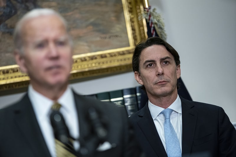 Amos Hochstein, senior energy security adviser for the US Department of State, listens as US President Joe Biden, left, speaks in the Roosevelt Room of the White House in Washington, DC, U.S., on Wednesday, Oct. 19, 2022. The Biden administration plans to release 15 million barrels from US emergency reserves, and may consider significantly more this winter, in an effort to ease high gasoline prices that have become a liability for Democrats in next month's midterm elections. Photographer: Al Drago/Bloomberg Amos Hochstein, senior energy security adviser for the US Department of State, listens as US President Joe Biden, left, speaks in the Roosevelt Room of the White House in Washington, DC, U.S., on Wednesday, Oct. 19, 2022. The Biden administration plans to release 15 million barrels from US emergency reserves, and may consider significantly more this winter, in an effort to ease high gasoline prices that have become a liability for Democrats in next month's midterm elections. Photographer: Al Drago/Bloomberg
