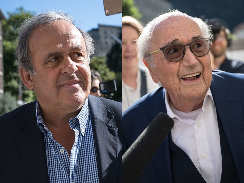 Michel Platini, a la izquierda, y Sepp Blatter llegan al Tribunal Penal Federal, en Bellinzona, Suiza Michel Platini, a la izquierda, y Sepp Blatter llegan al Tribunal Penal Federal, en Bellinzona, Suiza