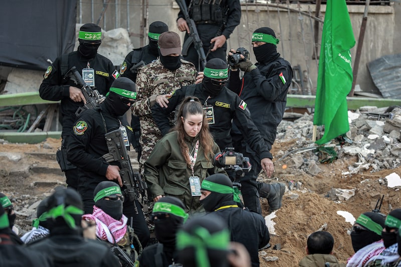 Israeli hostage Agam Berger, prior to her release by Hamas militants on Jan. 30. Israeli hostage Agam Berger, prior to her release by Hamas militants on Jan. 30.